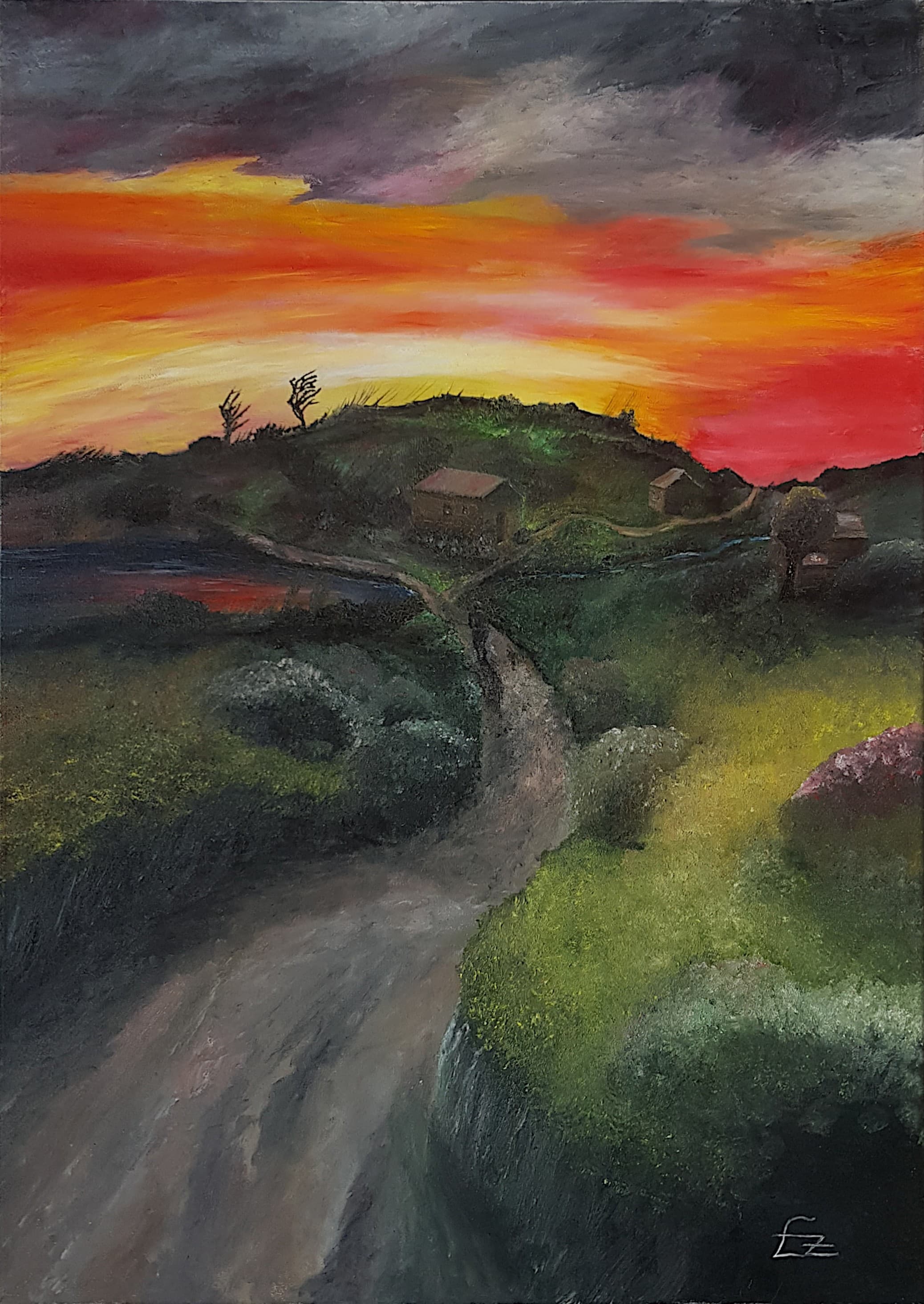 Abendrot über einer Idylle